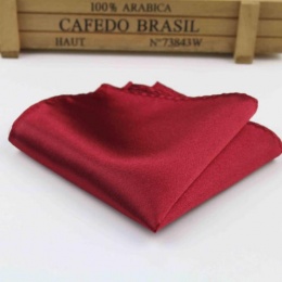 Boys Red Wine Satin Pocket Square Handkerchief